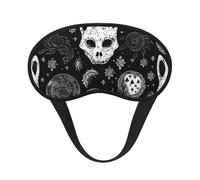 Sleep Mask for Side Sleeper Silk Eye Masks Super Soft Eye Sleep Shade Cover with Elastic Strap Blackout Sleeping Eye Mask Skull Cat Moon Gothic Night Blindfold for Women Men Travel