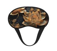 Sleep Mask for Side Sleeper Silk Eye Masks Super Soft Eye Sleep Shade Cover with Elastic Strap Blackout Sleeping Eye Mask Boho Gold Flowers Night Blindfold for Women Men Travel