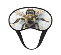 Sleep Mask for Side Sleeper Silk Eye Masks Super Soft Eye Sleep Shade Cover with Elastic Strap Blackout Sleeping Eye Mask Watercolor Bee Night Blindfold for Women Men Travel