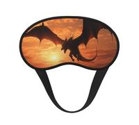 Sleep Mask for Side Sleeper Silk Eye Masks Super Soft Eye Sleep Shade Cover with Elastic Strap Blackout Sleeping Eye Mask Sea Sunset Flying Dragon Night Blindfold for Women Men Travel