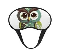 Sleep Mask for Side Sleeper Silk Eye Masks Super Soft Eye Sleep Shade Cover with Elastic Strap Blackout Sleeping Eye Mask Cartoon Green Cute Owl Night Blindfold for Women Men Travel