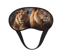 Sleep Mask for Side Sleeper Silk Eye Masks Super Soft Eye Sleep Shade Cover with Elastic Strap Blackout Sleeping Eye Mask Two Lions Night Blindfold for Women Men Travel