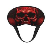 Sleep Mask for Side Sleeper Silk Eye Masks Super Soft Eye Sleep Shade Cover with Elastic Strap Blackout Sleeping Eye Mask Red Skulls Night Blindfold for Women Men Travel