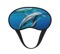 Sleep Mask for Side Sleeper Silk Eye Masks Super Soft Eye Sleep Shade Cover with Elastic Strap Blackout Sleeping Eye Mask Swimming Dolphin in Blue Sea Night Blindfold for Women Men Travel