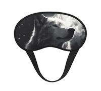 Sleep Mask for Side Sleeper Silk Eye Masks Super Soft Eye Sleep Shade Cover with Elastic Strap Blackout Sleeping Eye Mask Winter Wolf Night Blindfold for Women Men Travel