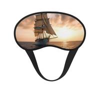 Sleep Mask for Side Sleeper Silk Eye Masks Super Soft Eye Sleep Shade Cover with Elastic Strap Blackout Sleeping Eye Mask White Sailing Ship at Sunset Night Blindfold for Women Men Travel