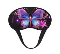 Sleep Mask for Side Sleeper Silk Eye Masks Super Soft Eye Sleep Shade Cover with Elastic Strap Blackout Sleeping Eye Mask Purple Butterfly Night Blindfold for Women Men Travel