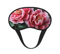 Sleep Mask for Side Sleeper Silk Eye Masks Super Soft Eye Sleep Shade Cover with Elastic Strap Blackout Sleeping Eye Mask Beautiful Peony Flower Night Blindfold for Women Men Travel