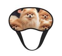 Sleep Mask for Side Sleeper Silk Eye Masks Super Soft Eye Sleep Shade Cover with Elastic Strap Blackout Sleeping Eye Mask Pomeranians Puppies Night Blindfold for Women Men Travel