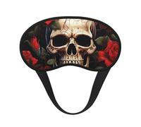 Sleep Mask for Side Sleeper Silk Eye Masks Super Soft Eye Sleep Shade Cover with Elastic Strap Blackout Sleeping Eye Mask Skull Rose-Red Night Blindfold for Women Men Travel