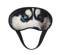 Sleep Mask for Side Sleeper Silk Eye Masks Super Soft Eye Sleep Shade Cover with Elastic Strap Blackout Sleeping Eye Mask Blue Eyed Husky Night Blindfold for Women Men Travel