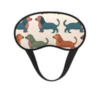 Sleep Mask for Side Sleeper Silk Eye Masks Super Soft Eye Sleep Shade Cover with Elastic Strap Blackout Sleeping Eye Mask Cute Dachshound Dogs Night Blindfold for Women Men Travel
