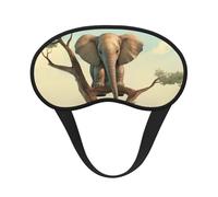 Sleep Mask for Side Sleeper Silk Sleeping Eye Masks with Elastic Strap Super Soft Eye Sleep Shade Cover Little Elephant on Tree Blackout Night Blindfold for Women Men Travel