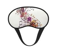 Sleep Mask for Side Sleeper Silk Sleeping Eye Masks with Elastic Strap Super Soft Eye Sleep Shade Cover Musical Note Floral Blackout Night Blindfold for Women Men Travel
