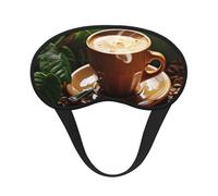 Sleep Mask for Side Sleeper Silk Sleeping Eye Masks with Elastic Strap Super Soft Eye Sleep Shade Cover Coffee and Green Leaves Blackout Night Blindfold for Women Men Travel