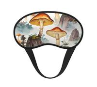 Sleep Mask for Side Sleeper Silk Sleeping Eye Masks with Elastic Strap Super Soft Eye Sleep Shade Cover Japanese Painting Mushroom Blackout Night Blindfold for Women Men Travel
