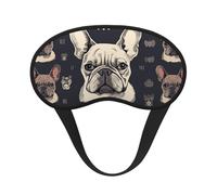 Sleep Mask for Side Sleeper Silk Sleeping Eye Masks with Elastic Strap Super Soft Eye Sleep Shade Cover I Love French Bulldog Blackout Night Blindfold for Women Men Travel