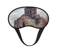 Sleep Mask for Side Sleeper Silk Sleeping Eye Masks with Elastic Strap Super Soft Eye Sleep Shade Cover Armenian Church Blackout Night Blindfold for Women Men Travel