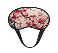 Sleep Mask for Side Sleeper Silk Sleeping Eye Masks with Elastic Strap Super Soft Eye Sleep Shade Cover Japanese Floral Cherry Blossom Blackout Night Blindfold for Women Men Travel