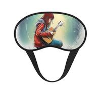 Sleep Mask for Side Sleeper Silk Sleeping Eye Masks with Elastic Strap Super Soft Eye Sleep Shade Cover Guitar Girl Blackout Night Blindfold for Women Men Travel
