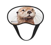 Sleep Mask for Side Sleeper Silk Sleeping Eye Masks with Elastic Strap Super Soft Eye Sleep Shade Cover Sea Otter Blackout Night Blindfold for Women Men Travel