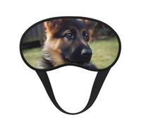Sleep Mask for Side Sleeper Silk Sleeping Eye Masks with Elastic Strap Super Soft Eye Sleep Shade Cover German Shepherd Puppy Blackout Night Blindfold for Women Men Travel