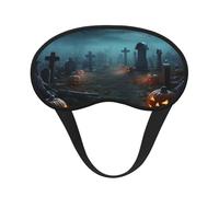 Sleep Mask for Side Sleeper Silk Sleeping Eye Masks with Elastic Strap Super Soft Eye Sleep Shade Cover Horror Pumpkin Cemetery Blackout Night Blindfold for Women Men Travel