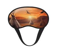 Sleep Mask for Side Sleeper Silk Sleeping Eye Masks with Elastic Strap Super Soft Eye Sleep Shade Cover Native Tribes Blackout Night Blindfold for Women Men Travel