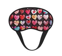 Sleep Mask for Side Sleeper Silk Sleeping Eye Masks with Elastic Strap Super Soft Eye Sleep Shade Cover Heart Shapes Blackout Night Blindfold for Women Men Travel