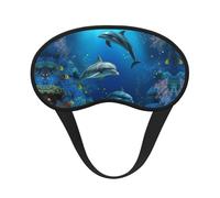 Sleep Mask for Side Sleeper Silk Sleeping Eye Masks with Elastic Strap Super Soft Eye Sleep Shade Cover Underwater World Dolphins Coral Blackout Night Blindfold for Women Men Travel