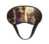Sleep Mask for Side Sleeper Silk Sleeping Eye Masks with Elastic Strap Super Soft Eye Sleep Shade Cover Dogs and Cats Blackout Night Blindfold for Women Men Travel