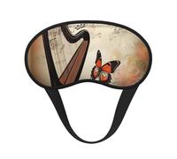 Sleep Mask for Side Sleeper Silk Sleeping Eye Masks with Elastic Strap Super Soft Eye Sleep Shade Cover Music Background Butterfly Blackout Night Blindfold for Women Men Travel