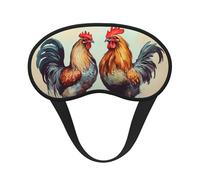 Sleep Mask for Side Sleeper Silk Sleeping Eye Masks with Elastic Strap Super Soft Eye Sleep Shade Cover Rooster and Hen Blackout Night Blindfold for Women Men Travel