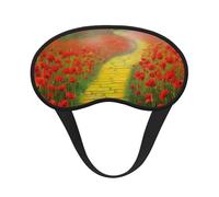 Sleep Mask for Side Sleeper Silk Sleeping Eye Masks with Elastic Strap Super Soft Eye Sleep Shade Cover Poppies Field Yellow Brick Road Blackout Night Blindfold for Women Men Travel
