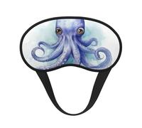 Sleep Mask for Side Sleeper Silk Sleeping Eye Masks with Elastic Strap Super Soft Eye Sleep Shade Cover Blue Little Octopus Blackout Night Blindfold for Women Men Travel