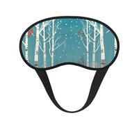 Sleep Mask for Side Sleeper Silk Sleeping Eye Masks with Elastic Strap Super Soft Eye Sleep Shade Cover Merry Christmas Birch Tree Blackout Night Blindfold for Women Men Travel