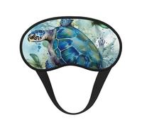 Sleep Mask for Side Sleeper Silk Sleeping Eye Masks with Elastic Strap Super Soft Eye Sleep Shade Cover Sea Turtle-Blue Blackout Night Blindfold for Women Men Travel