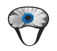 Sleep Mask for Side Sleeper Silk Sleeping Eye Masks with Elastic Strap Super Soft Eye Sleep Shade Cover White Blue Daisy Blackout Night Blindfold for Women Men Travel
