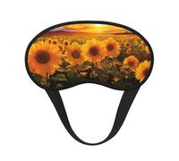 Sleep Mask for Side Sleeper Silk Sleeping Eye Masks with Elastic Strap Super Soft Eye Sleep Shade Cover Beautiful Sunflower Field Sunset Blackout Night Blindfold for Women Men Travel