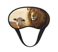 Sleep Mask for Side Sleeper Silk Sleeping Eye Masks with Elastic Strap Super Soft Eye Sleep Shade Cover Lion Sheep Blackout Night Blindfold for Women Men Travel