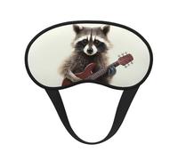 Sleep Mask for Side Sleeper Silk Sleeping Eye Masks with Elastic Strap Super Soft Eye Sleep Shade Cover Funny Raccoon Blackout Night Blindfold for Women Men Travel