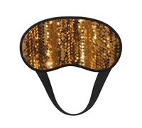 Sleep Mask for Side Sleeper Silk Sleeping Eye Masks with Elastic Strap Super Soft Eye Sleep Shade Cover Gold Sequin Sparkle Blackout Night Blindfold for Women Men Travel