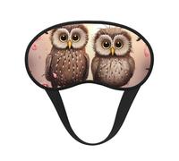 Sleep Mask for Side Sleeper Silk Sleeping Eye Masks with Elastic Strap Super Soft Eye Sleep Shade Cover Cute Owls Blackout Night Blindfold for Women Men Travel