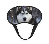 Sleep Mask for Side Sleeper Silk Sleeping Eye Masks with Elastic Strap Super Soft Eye Sleep Shade Cover Husky in Snow Dog Blackout Night Blindfold for Women Men Travel