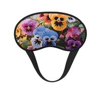 Sleep Mask for Side Sleeper Silk Sleeping Eye Masks with Elastic Strap Super Soft Eye Sleep Shade Cover Pansy Flowers Blackout Night Blindfold for Women Men Travel