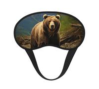 Sleep Mask for Side Sleeper Silk Sleeping Eye Masks with Elastic Strap Super Soft Eye Sleep Shade Cover Brown Bear Blackout Night Blindfold for Women Men Travel