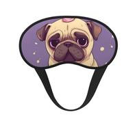 Sleep Mask for Side Sleeper Silk Sleeping Eye Masks with Elastic Strap Super Soft Eye Sleep Shade Cover Funny Cartoon Pug Puppy Dog Blackout Night Blindfold for Women Men Travel