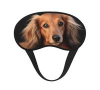 Sleep Mask for Side Sleeper Silk Sleeping Eye Masks with Elastic Strap Super Soft Eye Sleep Shade Cover Long haired Dachshund Blackout Night Blindfold for Women Men Travel