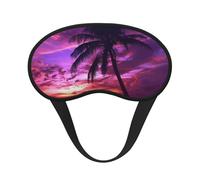 Sleep Mask for Side Sleeper Silk Sleeping Eye Masks with Elastic Strap Super Soft Eye Sleep Shade Cover Palm Tree Purple Sunset Blackout Night Blindfold for Women Men Travel
