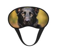 Sleep Mask for Side Sleeper Silk Sleeping Eye Masks with Elastic Strap Super Soft Eye Sleep Shade Cover Black German Shepherd Dog Blackout Night Blindfold for Women Men Travel